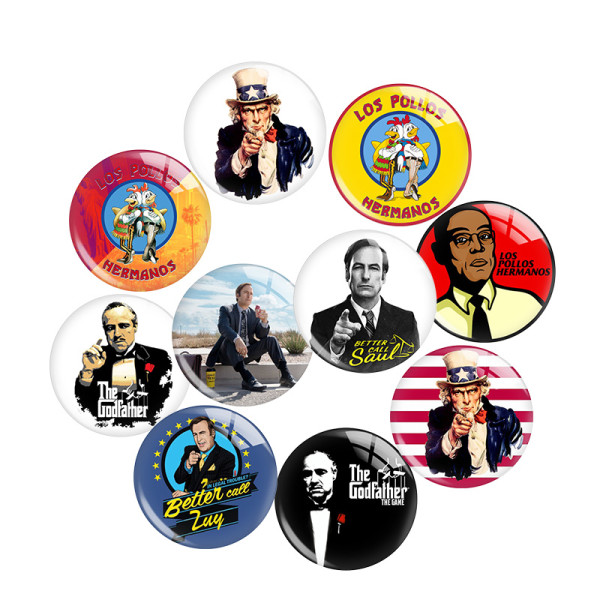 20MM Classic Movie Better Call Saul Print glass snaps buttons  DIY jewelry