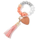 Silicone Beads, Wood Beads, Love Chip Bracelet, Keychain