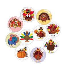 Painted metal 20mm snap buttons  Thanksgiving