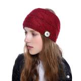 12 color autumn and winter plush knitted hair band with sports headband and ear protection fit 20MM Snaps button jewelry wholesale