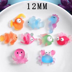 12MM Seahorse fish, marine organisms Resin snap button charms