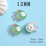 12MM Seahorse fish, marine organisms Resin snap button charms