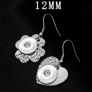 Stainless steel Earrings fit 12MM Snaps button jewelry wholesale