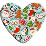 Christmas Love pattern Heart Photo Resin snap button charms   fit 18mm snap jewelry
