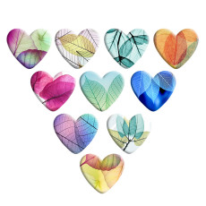 Leaf Love pattern Heart Photo Resin snap button charms   fit 18mm snap jewelry