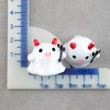 3D Halloween resin accessories pumpkin ghost mummy magic hat skull head micro landscape small decoration  Resin snap button charms