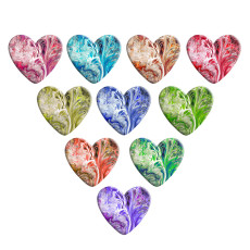 Love pattern Heart Photo Resin snap button charms   fit 18mm snap jewelry