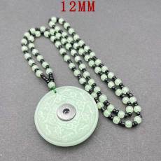 Ping An Buckle Pendant Imitation Jade Glass Ping An Necklace fit 12MM Snaps button jewelry wholesale