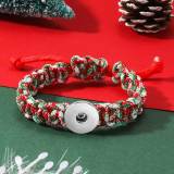 Christmas Colorful Handwoven Adjustable Bracelet fit 20MM  Snaps button jewelry wholesale