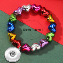 Christmas Love Colorful Beaded Bracelet fit 20MM  Snaps button jewelry wholesale