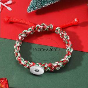 Christmas Colorful Handwoven Adjustable Bracelet fit 20MM  Snaps button jewelry wholesale