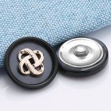 21MM design Electroplated plastic  metal snap button charms