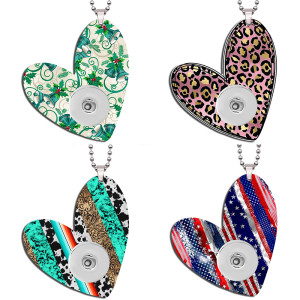 Love Christmas Halloween Double sided Printed  Acrylic 60CM Necklace Pendant fit 20MM Snaps button jewelry wholesale