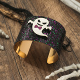 Halloween Party Dark Pumpkin Bat Skull Ghost Metal Bracelet