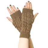 Fried Dough Twists gloves 8 figure wool half finger short wrist guard finger leakage arm sleeve winter warm gloves acrylic sleeve