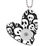 Love  Halloween Double sided Printed  Acrylic 60CM Necklace Pendant fit 20MM Snaps button jewelry wholesale