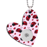 Love Double sided Printed  Acrylic 60CM Necklace Pendant fit 20MM Snaps button jewelry wholesale