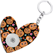 Love sunflower Halloween  Double sided Printed  Acrylic key chain fit 20MM Snaps button jewelry wholesale