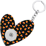 Love sunflower Halloween  Double sided Printed  Acrylic key chain fit 20MM Snaps button jewelry wholesale