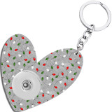 Love Christmas Halloween  Double sided Printed  Acrylic key chain fit 20MM Snaps button jewelry wholesale