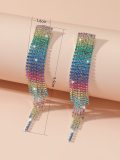 Fashionable and Colorful Full Diamond Rainbow Earrings
