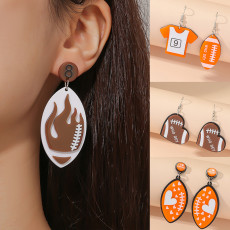 Youth Campus Sports Style Rugby Earrings Acrylic American Football Jewelry