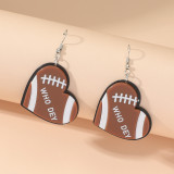 Youth Campus Sports Style Rugby Earrings Acrylic American Football Jewelry