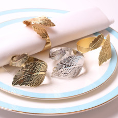 Metal Leaf Party Hotel Decoration Napkin Ring