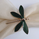 Dark Green Dropping Oil Dragonfly Party Hotel Decoration Napkin Ring