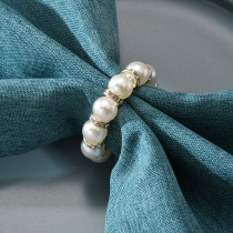 Beaded Pearl Valentine's Day Party Hotel Decoration Napkin Ring