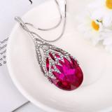 Crystal Diamond Droplet Long Necklace