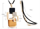 Fashion Crystal Geometry Pendant Long Necklace