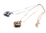 Fashionable square hollow out long necklace