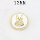 12MM Stereoscopic Rabbit Metal snap button charms