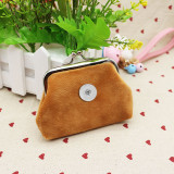 Plush Zero Wallet Student Coin Bag Children's Small Wallet fit 20MM Snaps button jewelry wholesale