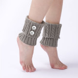 Woolen warm boots cover foot cover autumn and winter knitting Fried Dough Twists short leg guards for 20MM Snaps button jewelry wholesale