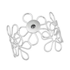 Hollow flower armband geometric metal bracelet fit 20MM Snaps button jewelry wholesale