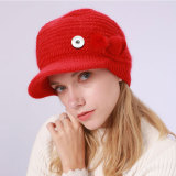 Autumn and Winter Solid Knitted Hat with Plush and Warm Rabbit Hair Beret fit 20MM Snaps button jewelry wholesale