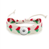 Valentine's Day Double-sided embroidery love  Bracelet fit  20MM Snaps button  wholesale