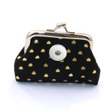 Fabric Stamping Love Zero Wallet Children's Wallet Mini Bag fit 20MM Snaps button jewelry wholesale