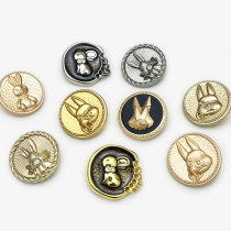 22MM Stereoscopic Rabbit  Easter Metal snap button charms