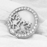 22MM Thanksgiving Maple Leaf Rhinestone Metal snap button charms