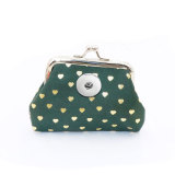 Fabric Stamping Love Zero Wallet Children's Wallet Mini Bag fit 20MM Snaps button jewelry wholesale