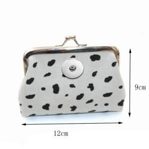 Fabric printed zero wallet, leopard print bank card bag, children's zero money bag fit 20MM Snaps button jewelry wholesale