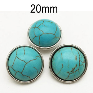 20MM snap Natural stone turquoise snap buttons