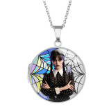 10 styles American Drama Wednesday Phase Box Photo Necklace  Chain Length 60cm  Diameter 2.7cm