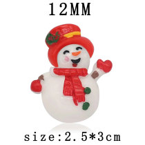 12MM Christmas Snowman Resin snap button charms