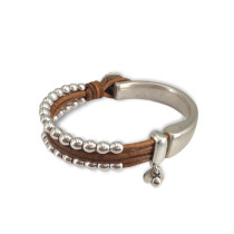 Bohemian style double layered patchwork bracelet