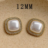 12MM love  alloy rhinestone pearl snap button charms