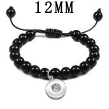 Woven Bracelet 8mm Volcano Stone Tiger Stone Natural Stone Bracelet fit  12MM Snaps button  wholesale